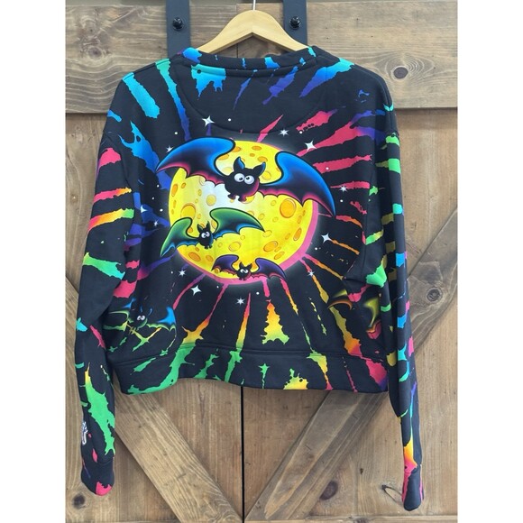 Lisa Frank Sweatshirt Womens Sz M Lisa Freak Full Moon Tie Dye Crewneck Cropped - Picture 6 of 7